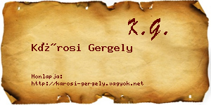 Károsi Gergely névjegykártya
