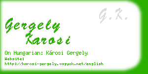 gergely karosi business card