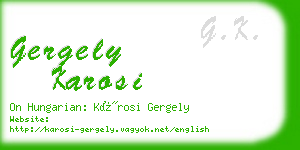 gergely karosi business card